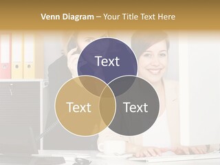 Businesswoman Telephone Receiver Person PowerPoint Template