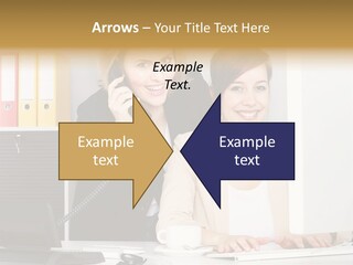 Businesswoman Telephone Receiver Person PowerPoint Template
