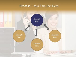 Businesswoman Telephone Receiver Person PowerPoint Template