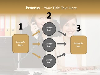 Businesswoman Telephone Receiver Person PowerPoint Template