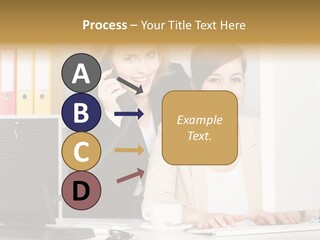 Businesswoman Telephone Receiver Person PowerPoint Template