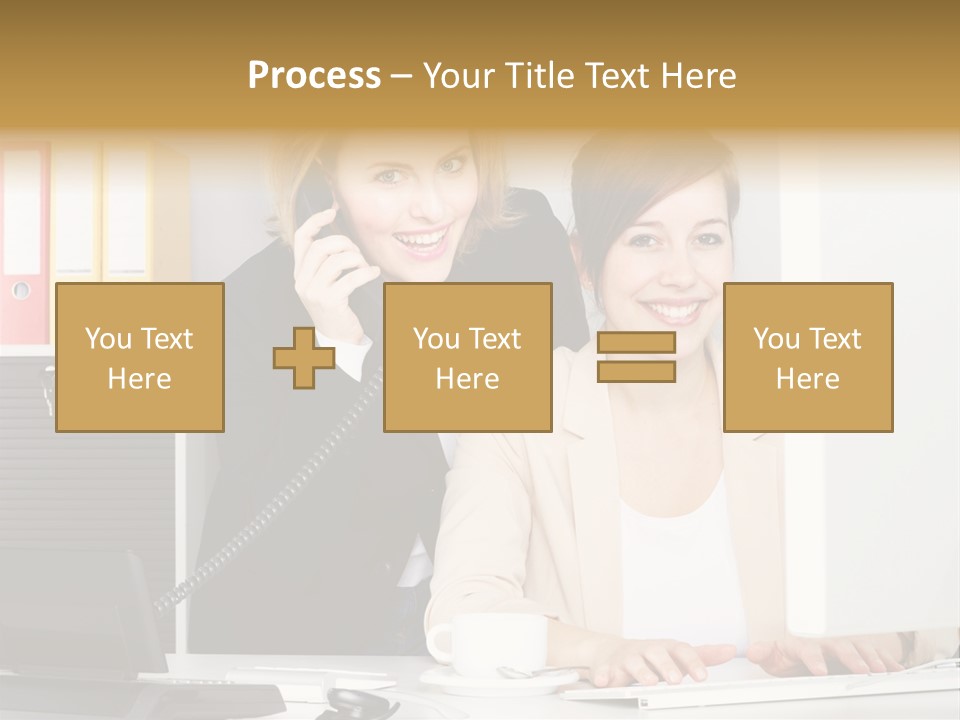 Businesswoman Telephone Receiver Person PowerPoint Template