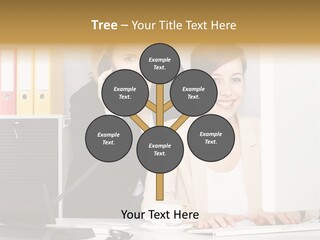 Businesswoman Telephone Receiver Person PowerPoint Template