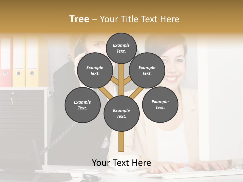 Businesswoman Telephone Receiver Person PowerPoint Template