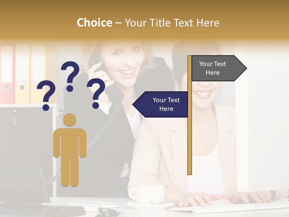 Businesswoman Telephone Receiver Person PowerPoint Template