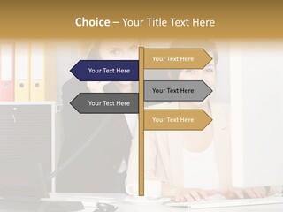 Businesswoman Telephone Receiver Person PowerPoint Template
