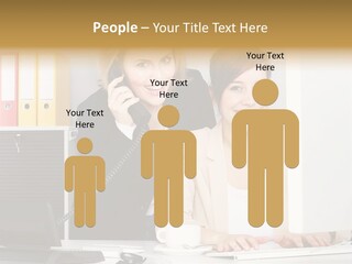 Businesswoman Telephone Receiver Person PowerPoint Template