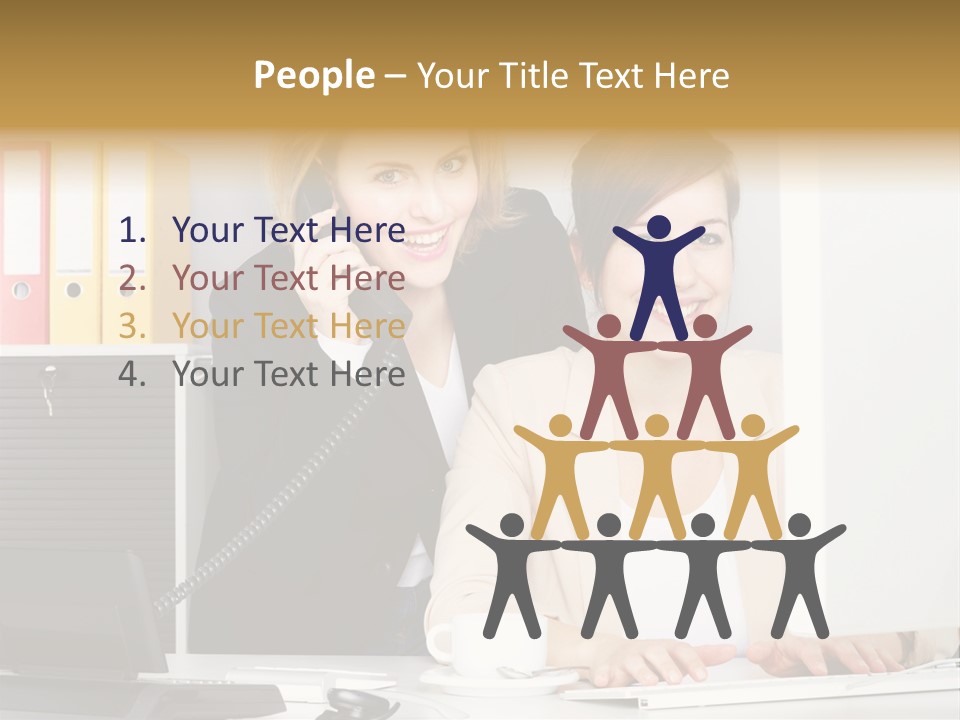 Businesswoman Telephone Receiver Person PowerPoint Template