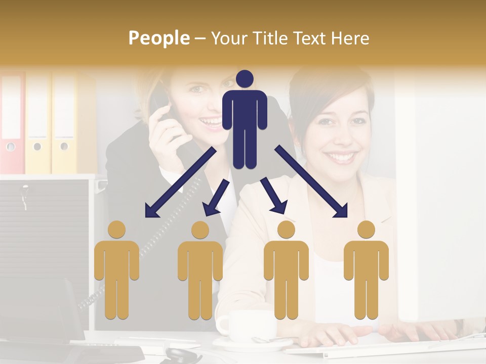 Businesswoman Telephone Receiver Person PowerPoint Template