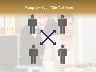 Businesswoman Telephone Receiver Person PowerPoint Template