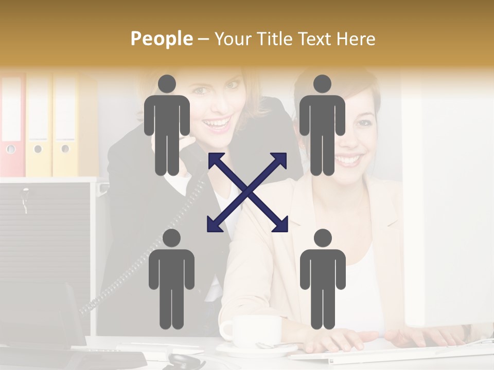 Businesswoman Telephone Receiver Person PowerPoint Template