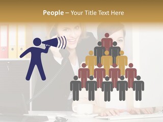 Businesswoman Telephone Receiver Person PowerPoint Template