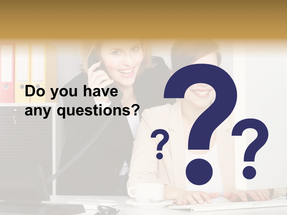 Businesswoman Telephone Receiver Person PowerPoint Template
