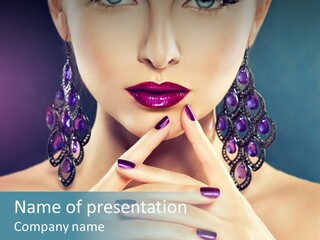 Lipstick Nail Girl PowerPoint Template