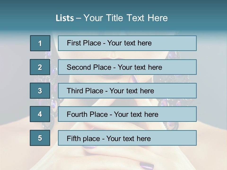 Lipstick Nail Girl PowerPoint Template
