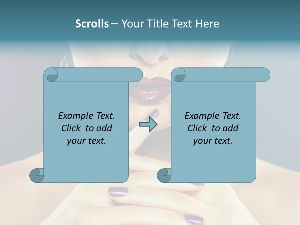 Lipstick Nail Girl PowerPoint Template