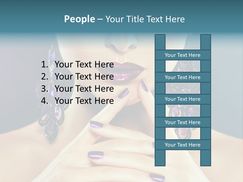 Lipstick Nail Girl PowerPoint Template