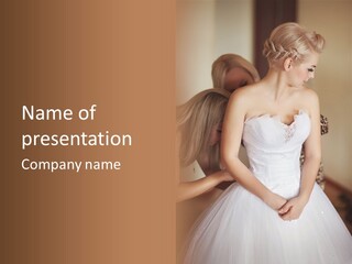 Bride Make Up Happy PowerPoint Template