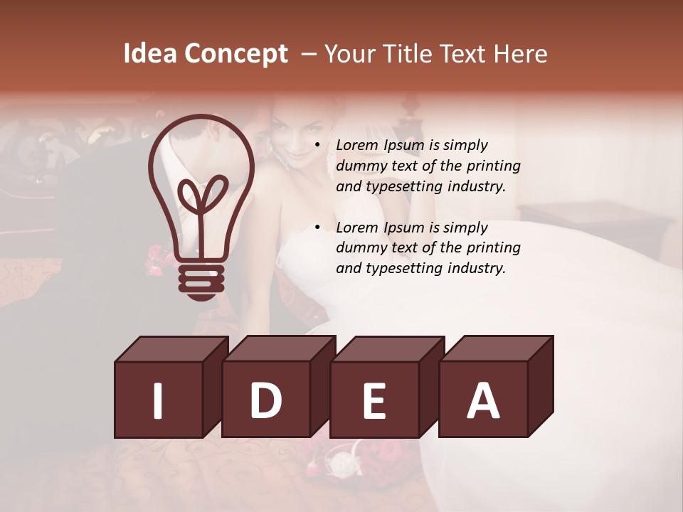 Happiness Bouquet Wife PowerPoint Template