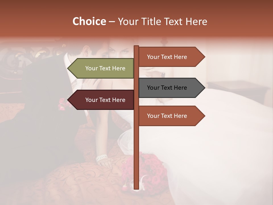 Happiness Bouquet Wife PowerPoint Template