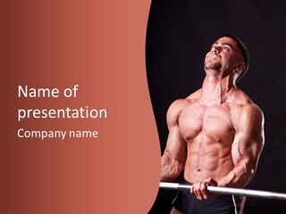 Young Exercise Heavy PowerPoint Template