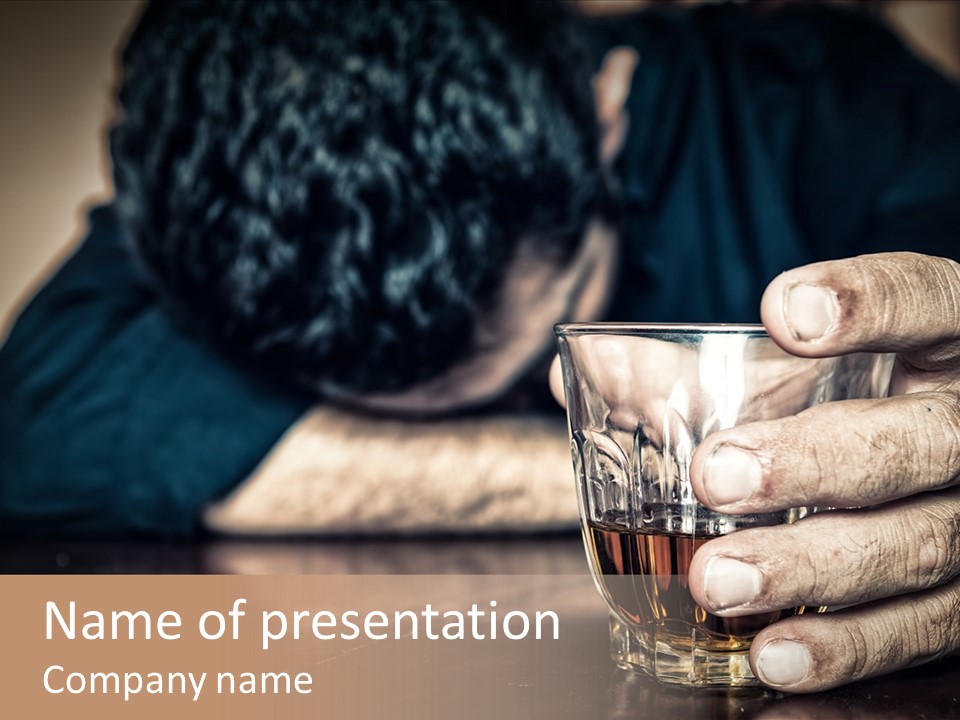 Sleeping Wasted Bar PowerPoint Template