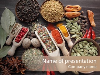 Mace Assortment Cardamon PowerPoint Template