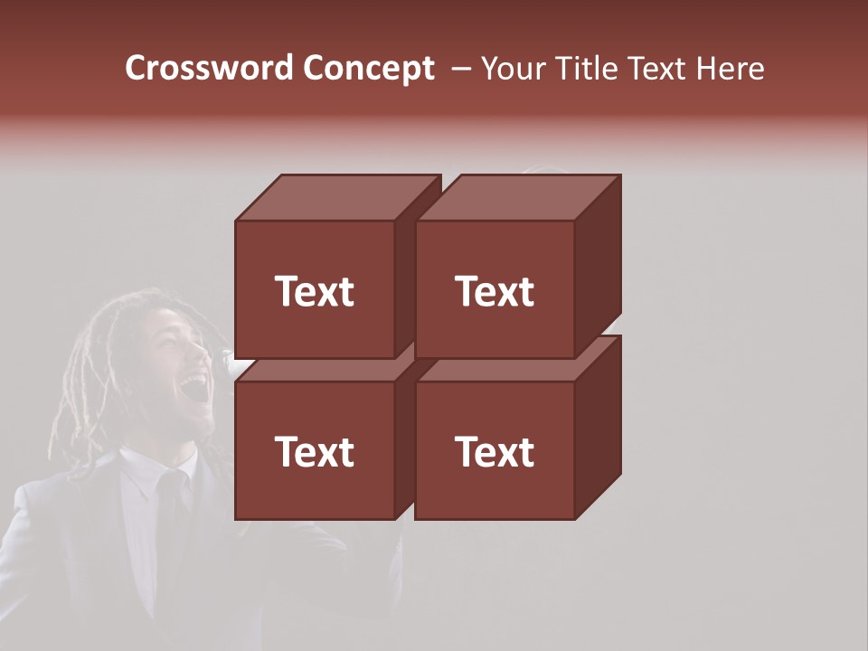 Shout Stubble Young Man PowerPoint Template