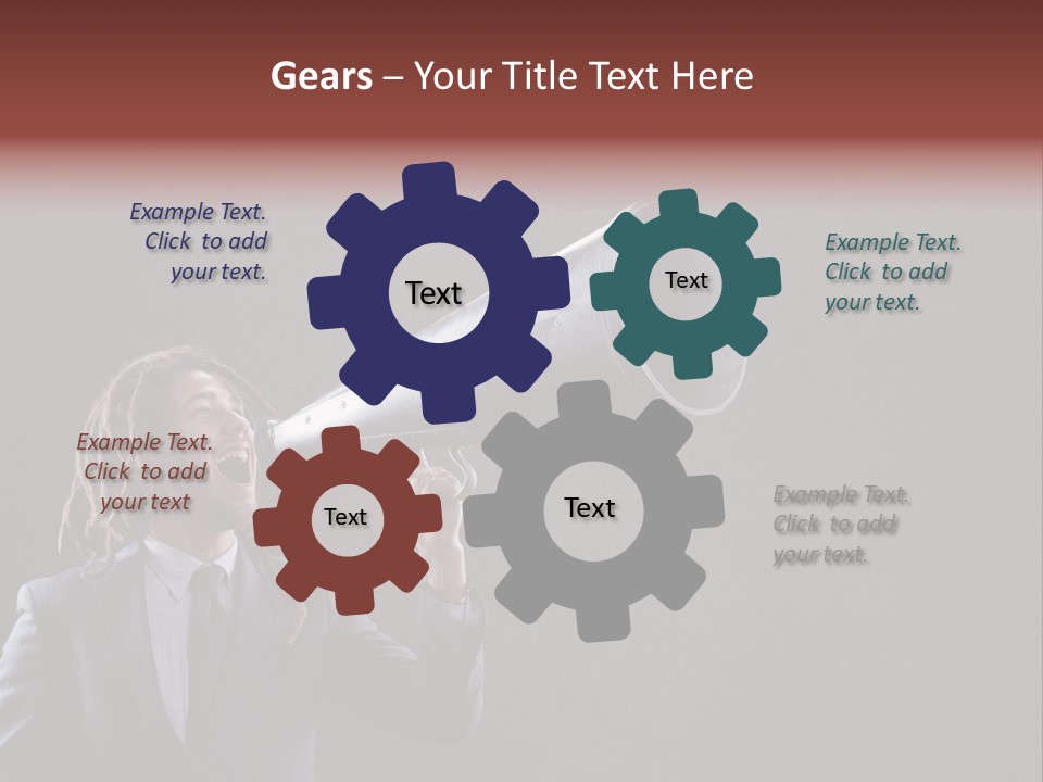 Shout Stubble Young Man PowerPoint Template