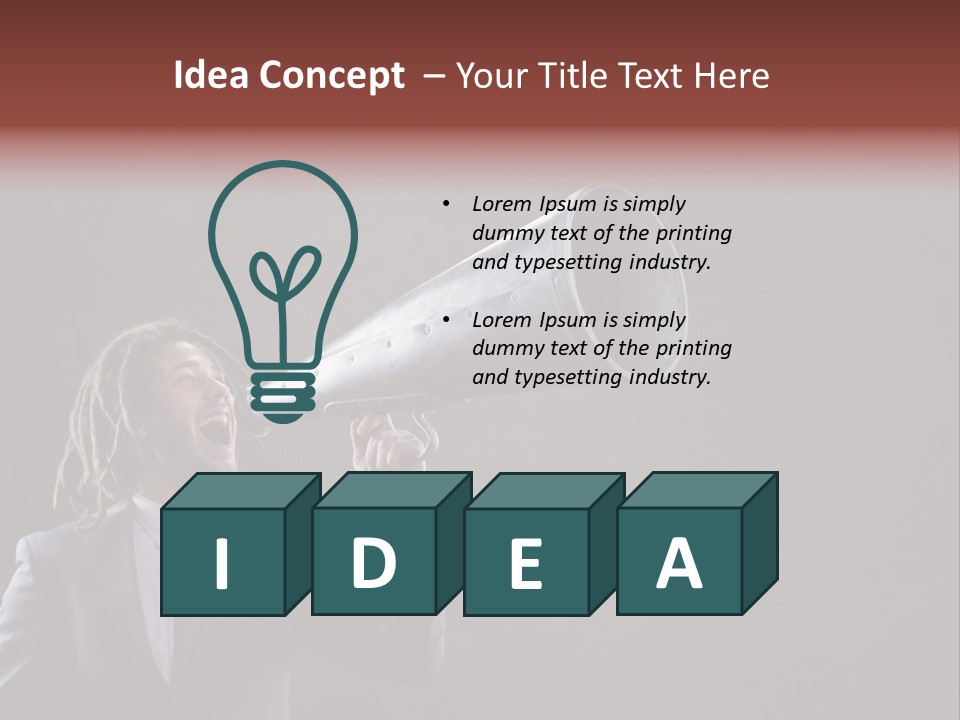 Shout Stubble Young Man PowerPoint Template