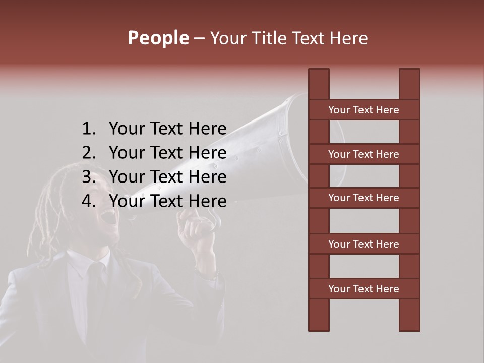 Shout Stubble Young Man PowerPoint Template