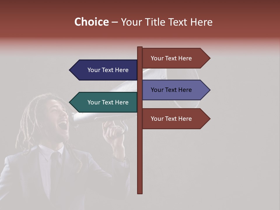Shout Stubble Young Man PowerPoint Template