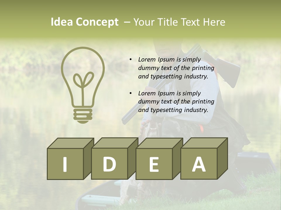 Prepared Kneeling Wood PowerPoint Template