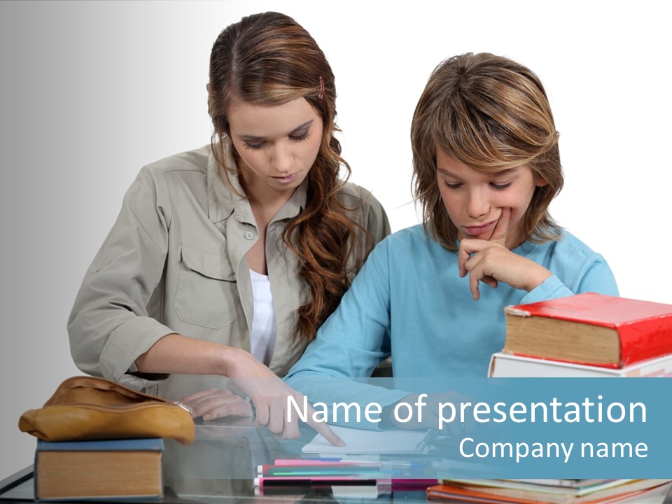 Homework Adolescence Books PowerPoint Template