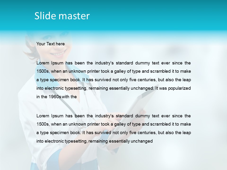 Tablet Worker  PowerPoint Template