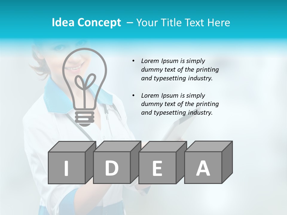 Tablet Worker  PowerPoint Template