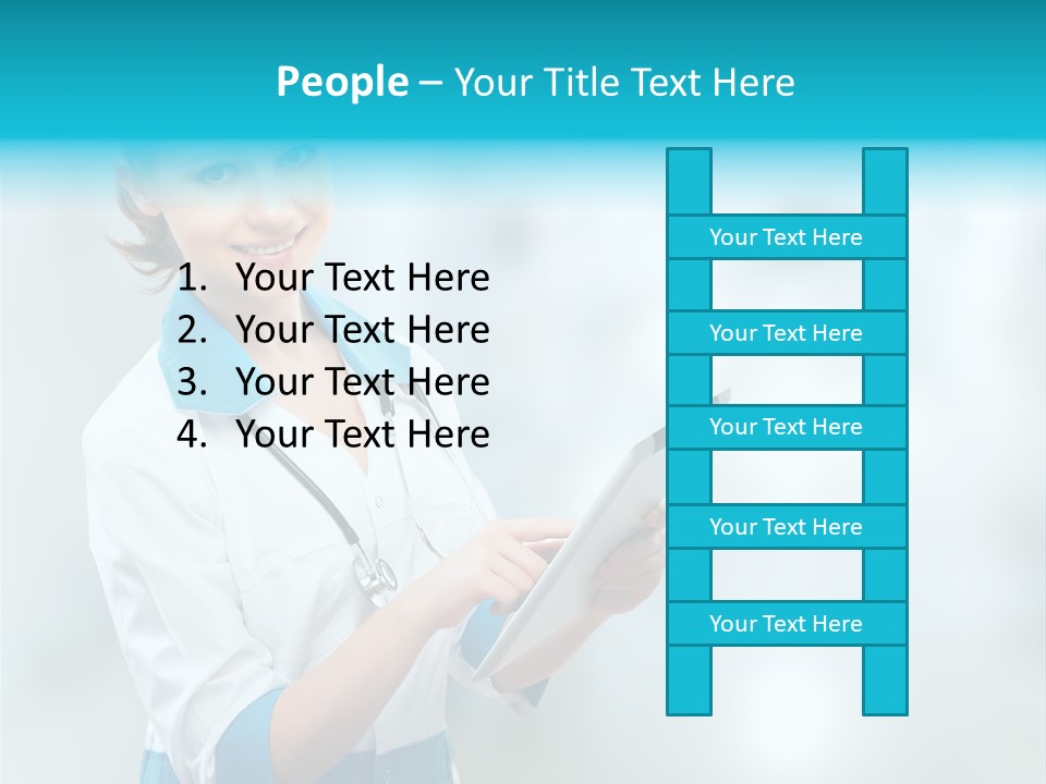 Tablet Worker  PowerPoint Template
