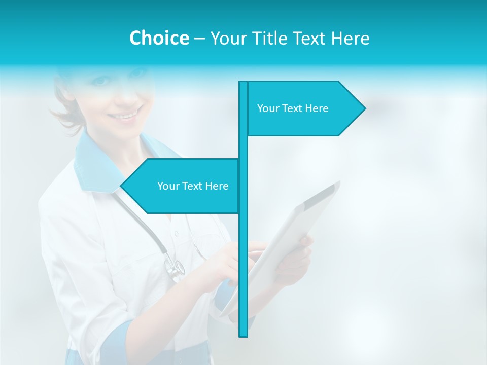 Tablet Worker  PowerPoint Template