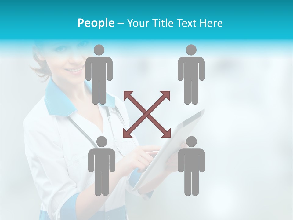 Tablet Worker  PowerPoint Template