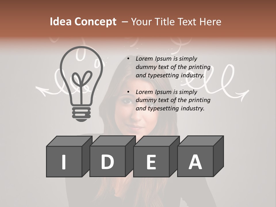 Thinking Female Draw PowerPoint Template