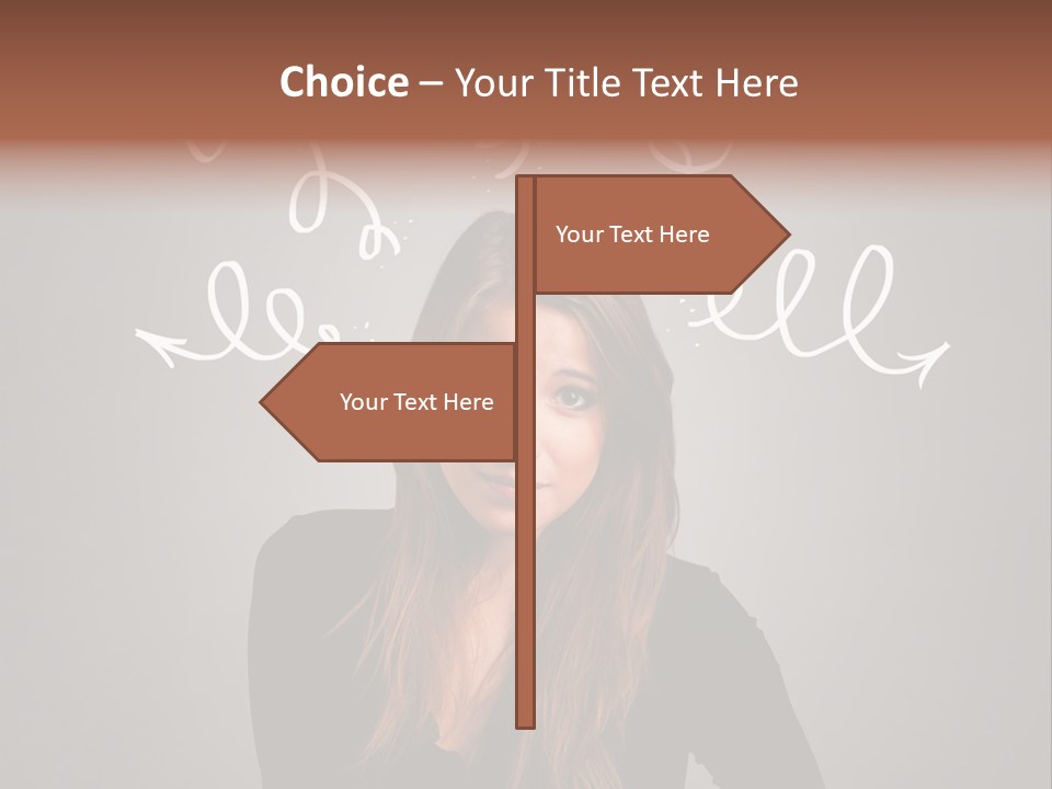 Thinking Female Draw PowerPoint Template