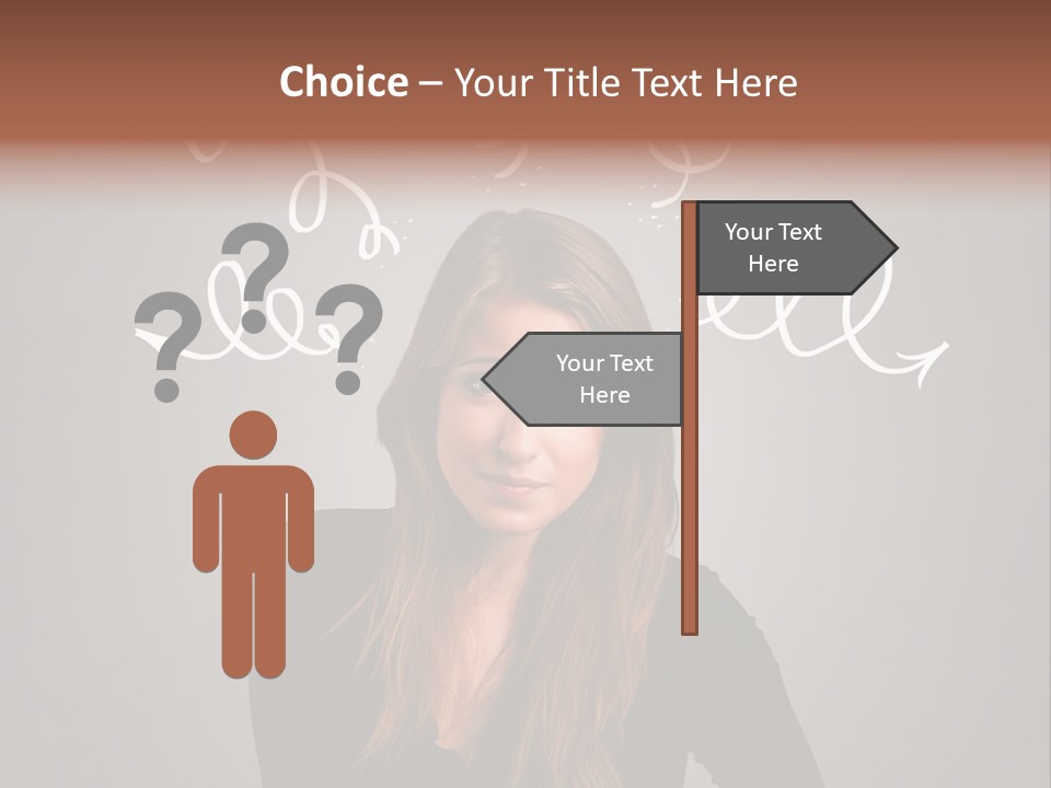Thinking Female Draw PowerPoint Template