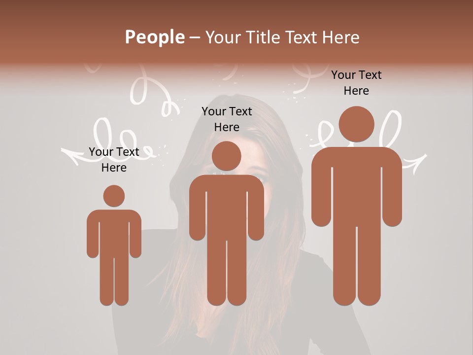 Thinking Female Draw PowerPoint Template