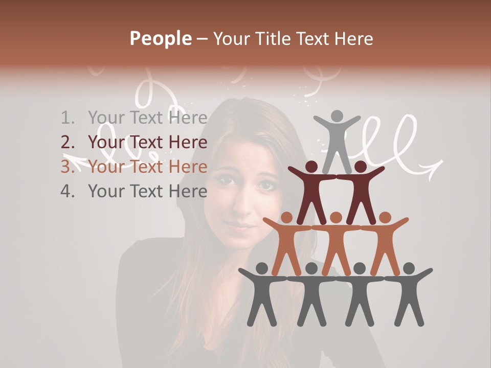 Thinking Female Draw PowerPoint Template