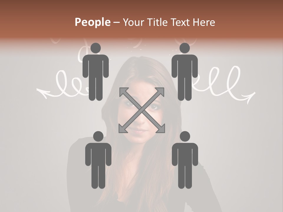 Thinking Female Draw PowerPoint Template