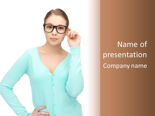 Teacher Nerd Female PowerPoint Template