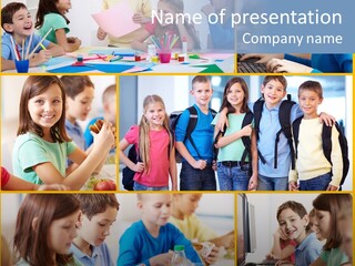 Primary Schoolgirl Pupil PowerPoint Template