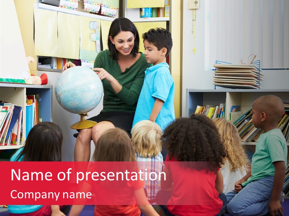 Elementary Group Asking PowerPoint Template