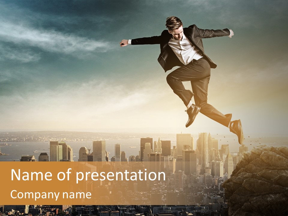 Drive Extreme Businessman PowerPoint Template