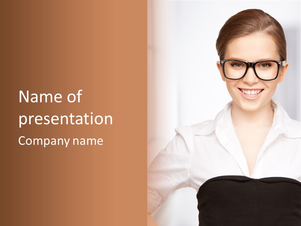 Girl Person Looking PowerPoint Template